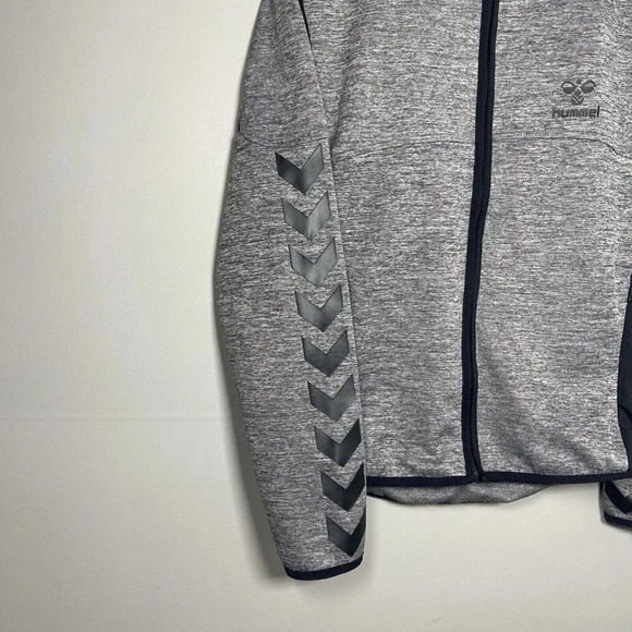 Hummel Mens Classic BEE PHI Gray Grey Black Jacket Track Top Size L Large Zip - Picture 7 of 13